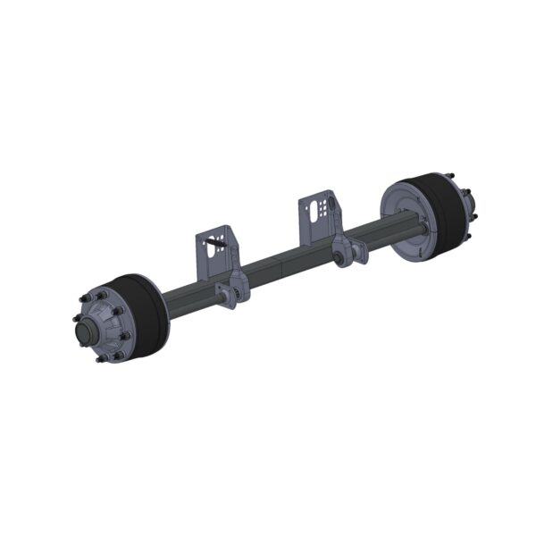 Image of Burquip's braked s-cam axles. 80mm square.