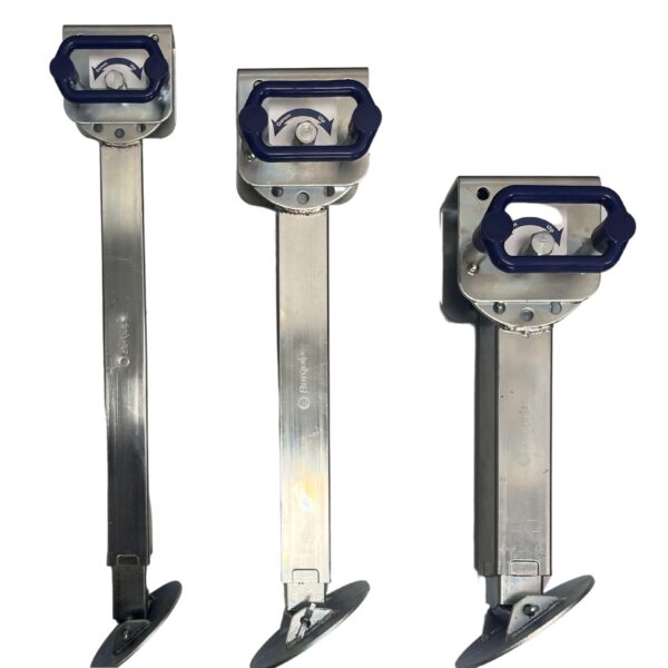 Image of Burquip's small, medium and large stabaliser legs.
