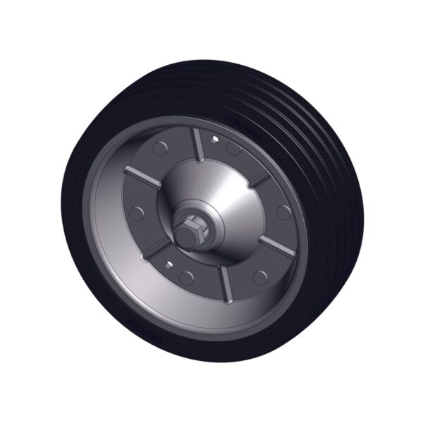 Image of Burquip's single 200mm jockey wheel, wheel only.