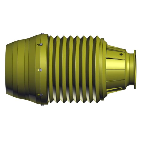 Side image of Burquip's S4 plastic cover for wide angle joint.