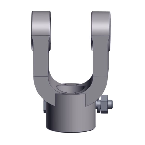 Back image of Burquip's S4 plain bore yolk 8 keyway & c/bolt.