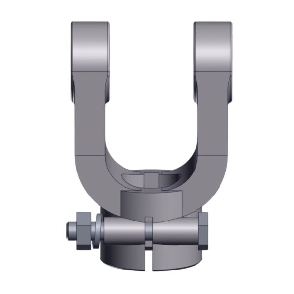 Front image of Burquip's S4 plain bore yolk 8 keyway & c/bolt.