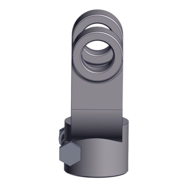 Side image of Burquip's S4 plain bore yolk 8 keyway & c/bolt.