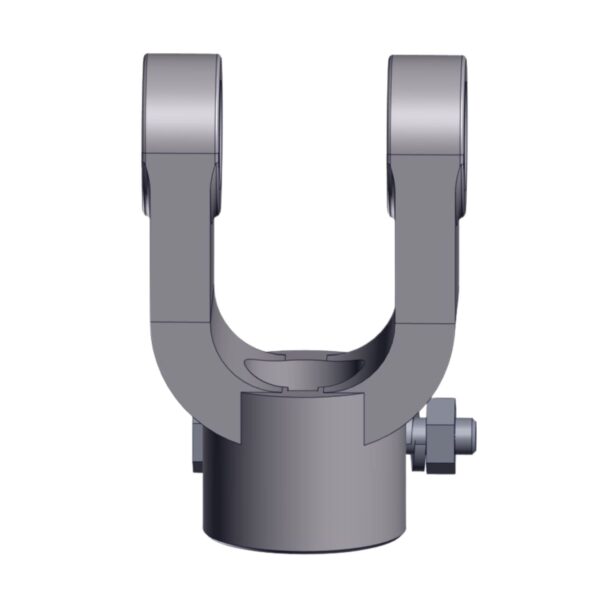 Back image of Burquip's S4 plain bore yolk 8 keyway & c/bolt.