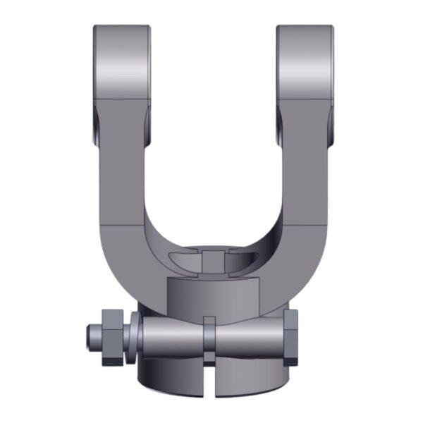 Front image of Burquip's S4 plain bore yolk 8 keyway & c/bolt.