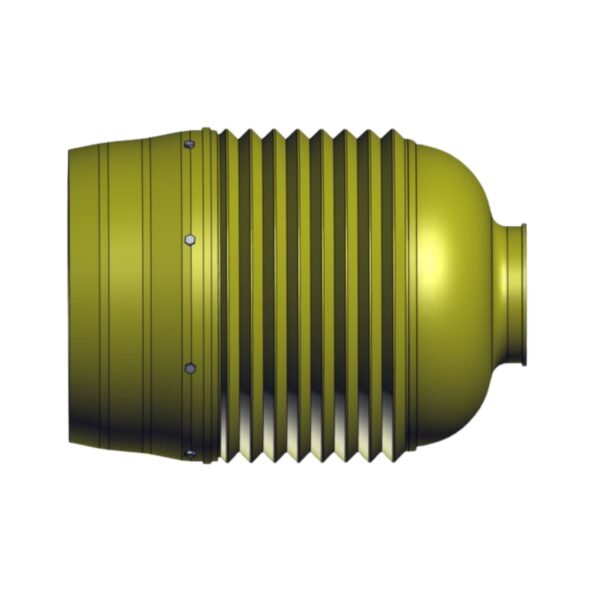 Side image of Burquip's S6 plastic cover for wide angle joint.