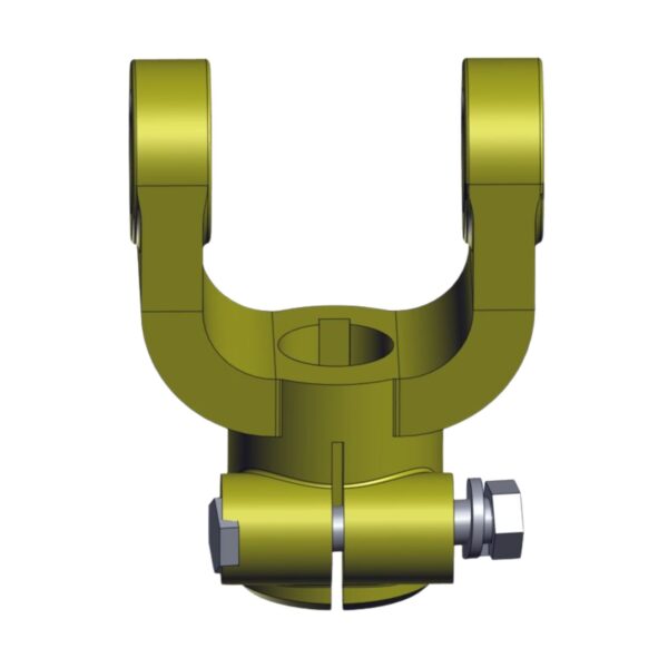 Back image of Burquip's S6 plain bore yolk 8 keyway & c/bolt M12 x 70mm.