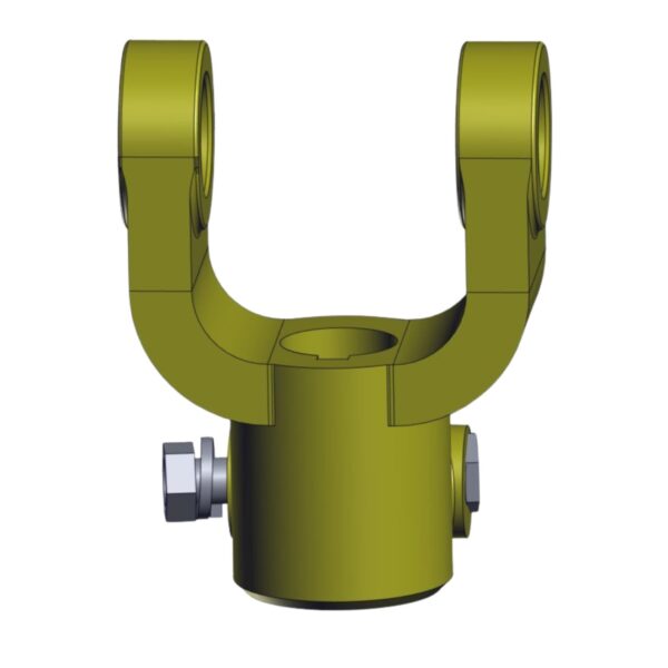 Front image of Burquip's S6 plain bore yolk 8 keyway & c/bolt M12 x 70mm.
