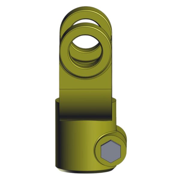 Side image of Burquip's S6 plain bore yolk 8 keyway & c/bolt M12 x 70mm.