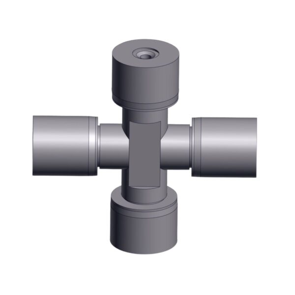 Front image of Burquip's S6 cross journal wide angle joint 27x100.