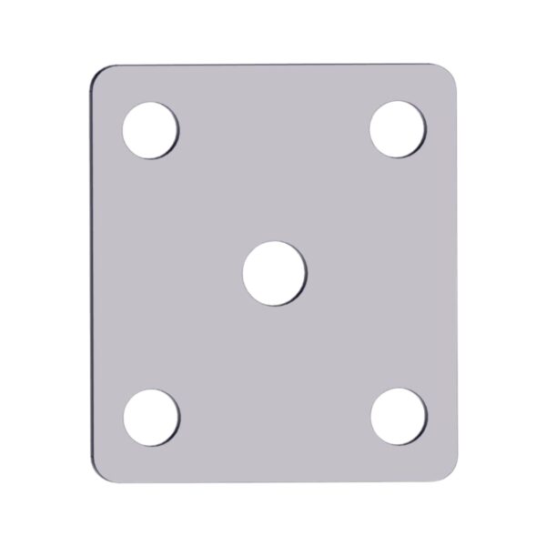 Image of Burquip's 90x75mm square 5 hole plates.