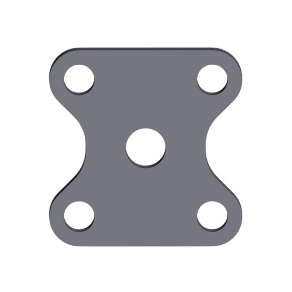 Image of Burquip's 5 hole plate for 80mm high speed square axles.