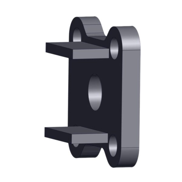 Side image of Burquip's 5 hole plate for 80mm high speed square axles.