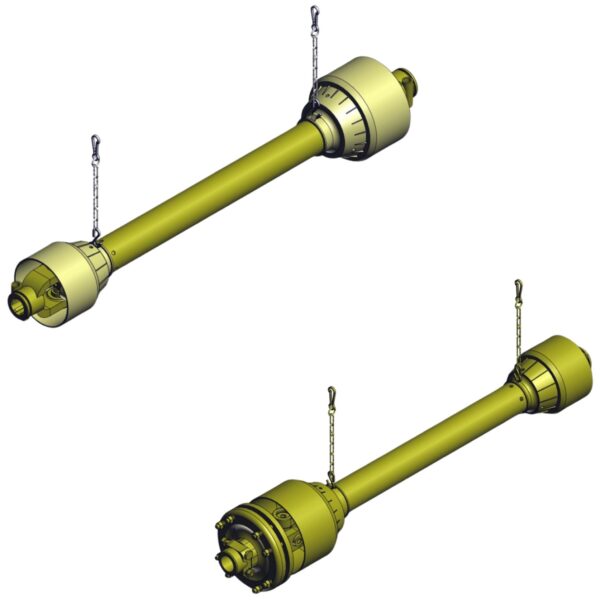 Image of Burquip's T4 PTO shafts with and without clutch.