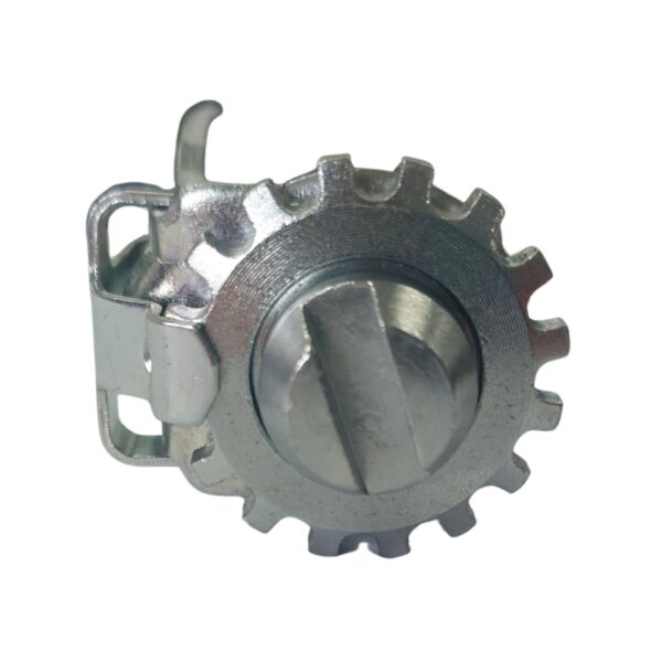 Front image of AL-KO's brake adjustment barrel & retainer spring.