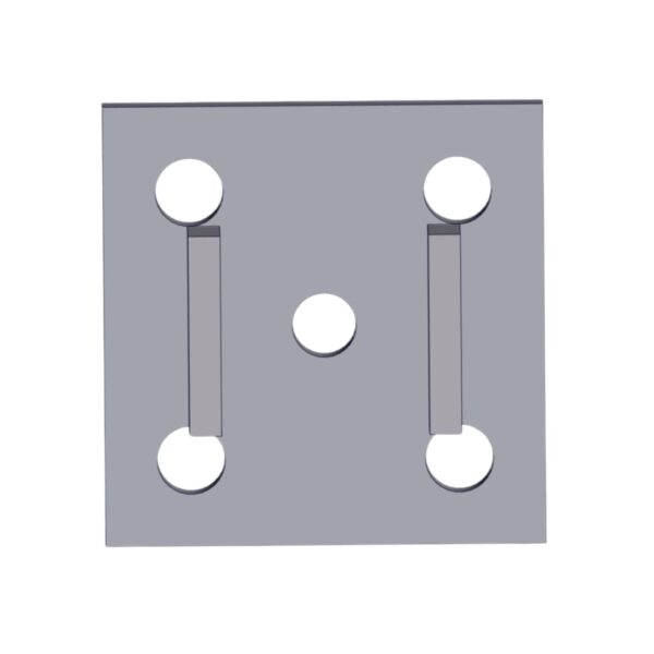 Front image of Burquip's 50mm 16mm holes spring seat.