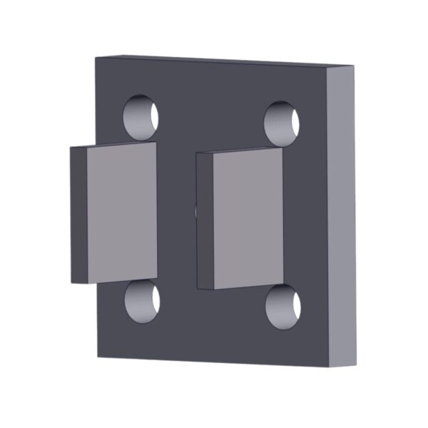 Side image of Burquip's 50mm 16mm holes spring seat.
