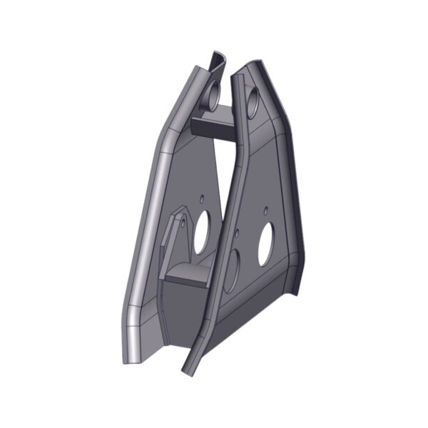 Side image of Burquip's hanger front overslung 76mm.