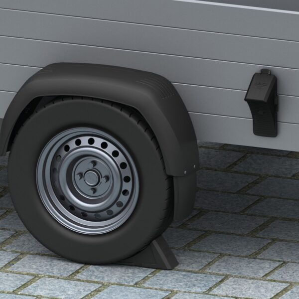 Image of AL-KO's example of how the wheel chocks work.